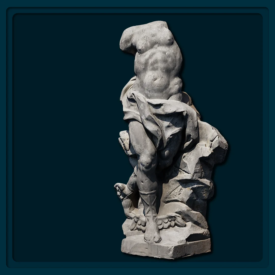 Photogrammetrized Hermes statue - preview of final colors in Unreal Engine 5